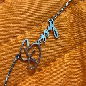 Silver BOSSY necklace 16 inch with extension